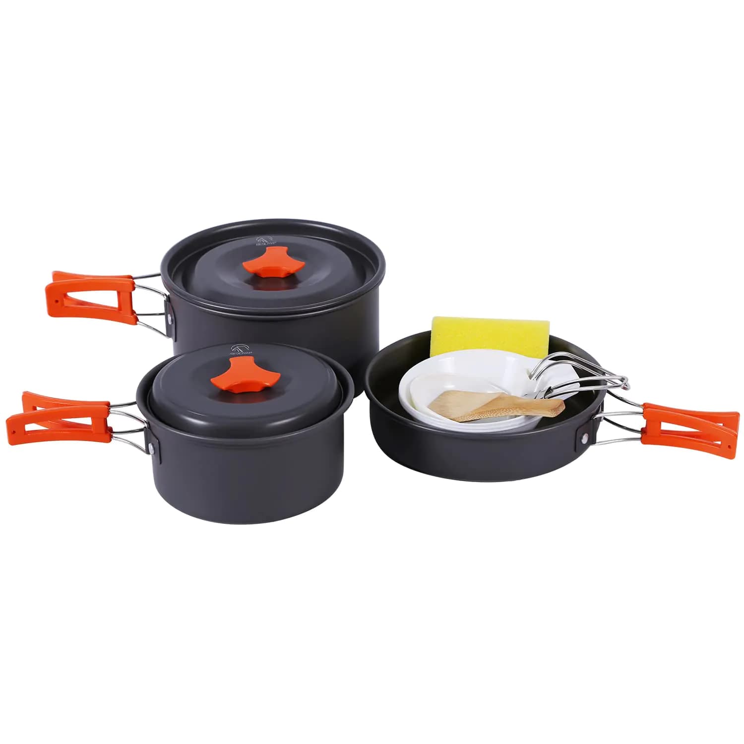 14-Piece Camping Cookware Set Orange