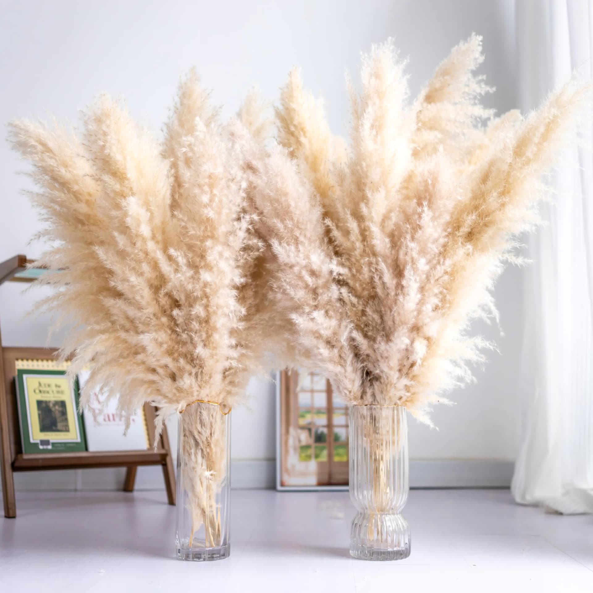 Tall Pampas Grass Dried Flowers Bouquet Natural