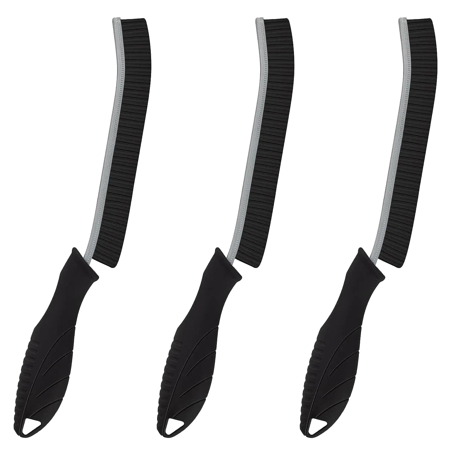 Hard Bristle Cleaning Brush Set, Black, 3-Piece