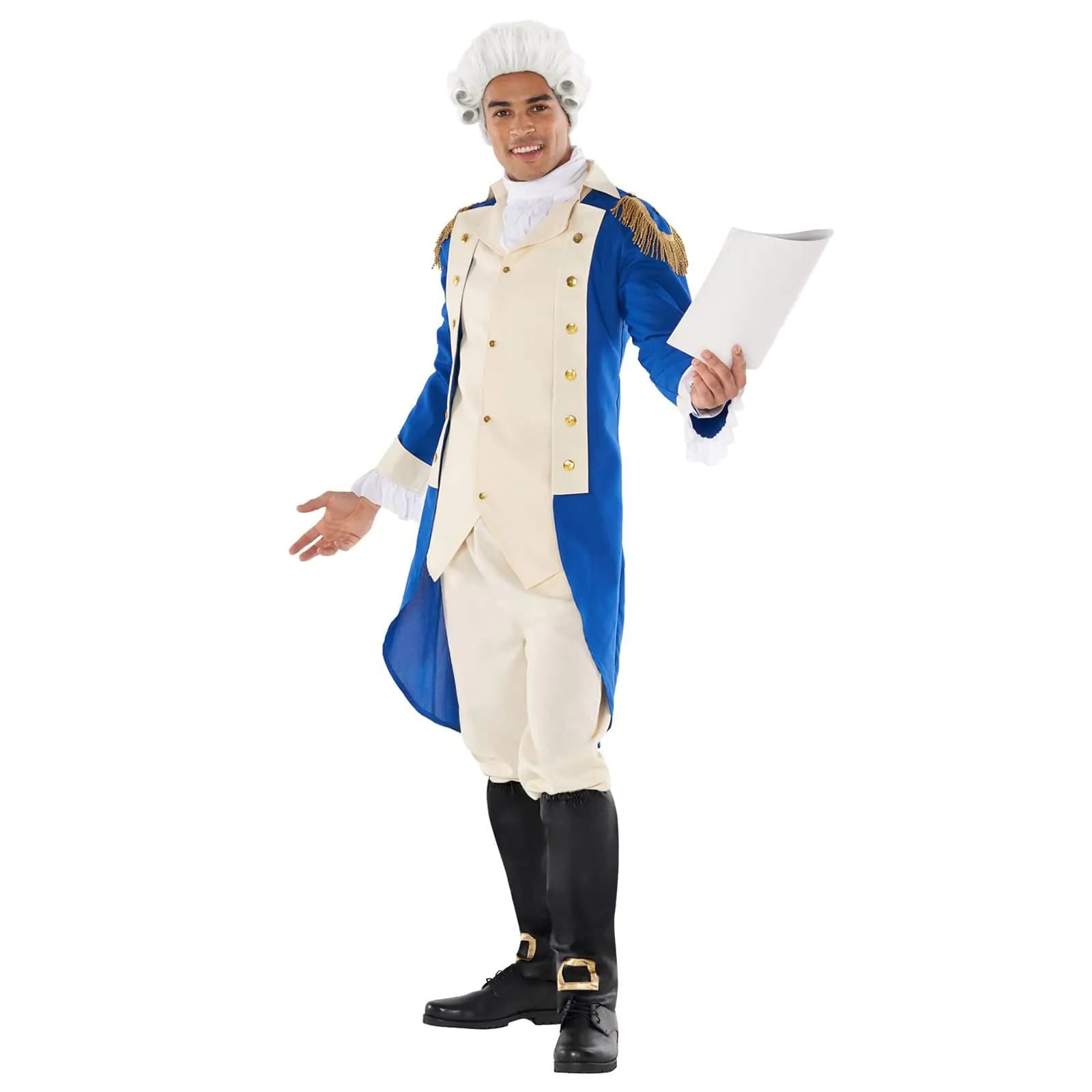 Morph - George Washington Costume Adult (With Wig) - Adult George Washington Costume - Colonial Costume Men Adult Halloween Costume Men