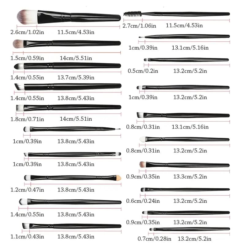 20 Pcs Colorful Soft Makeup Brushes Set and Tools