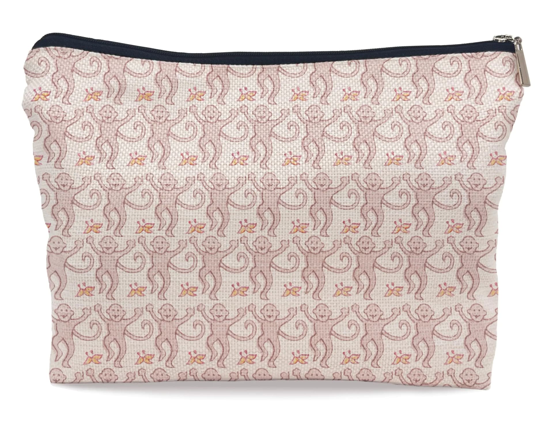 Preppy Pink Makeup Bag With Zipper Pouch