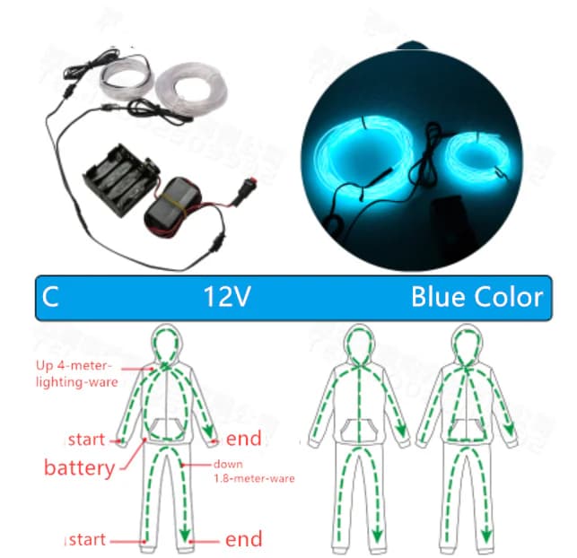 Fluorescent Dance Performance Costume with LED Lights