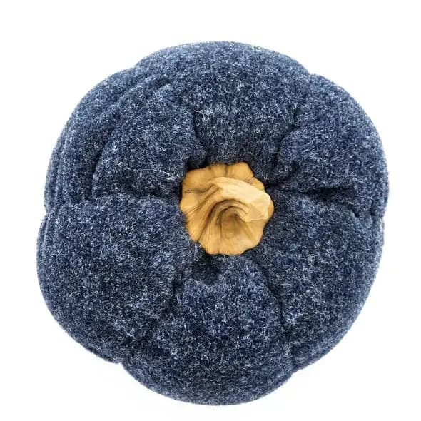 A Set Of 3 Deep Blue Pumpkin Decorations