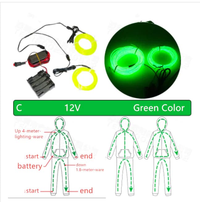 Fluorescent Dance Performance Costume with LED Lights