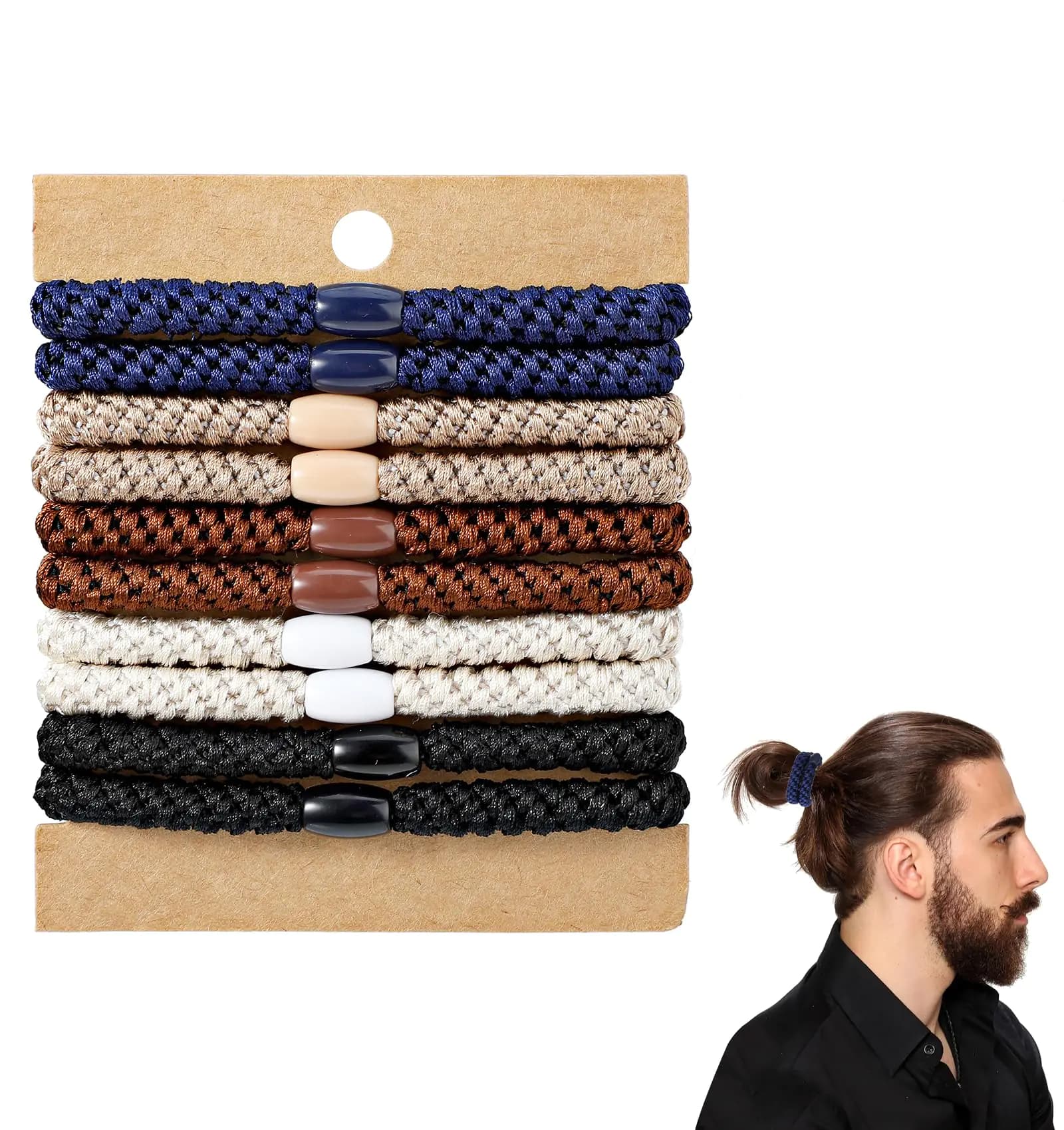 Braided Hair Ties, Ten Pack, No Slip