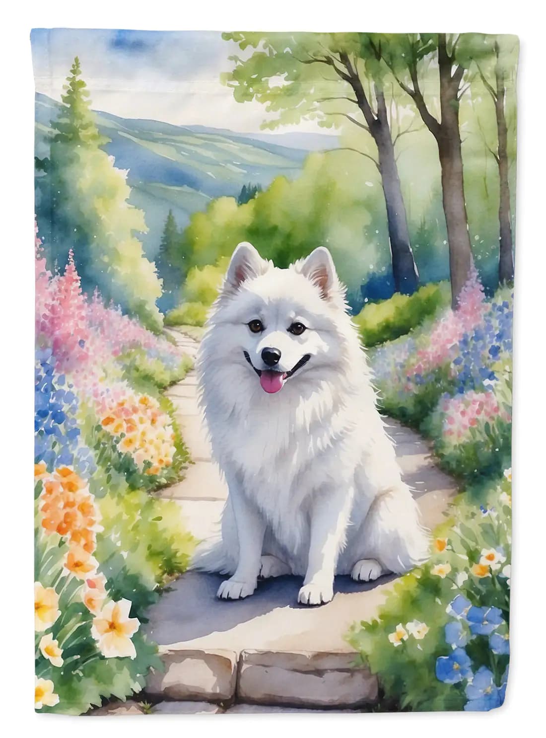 American Eskimo Spring Garden Flag