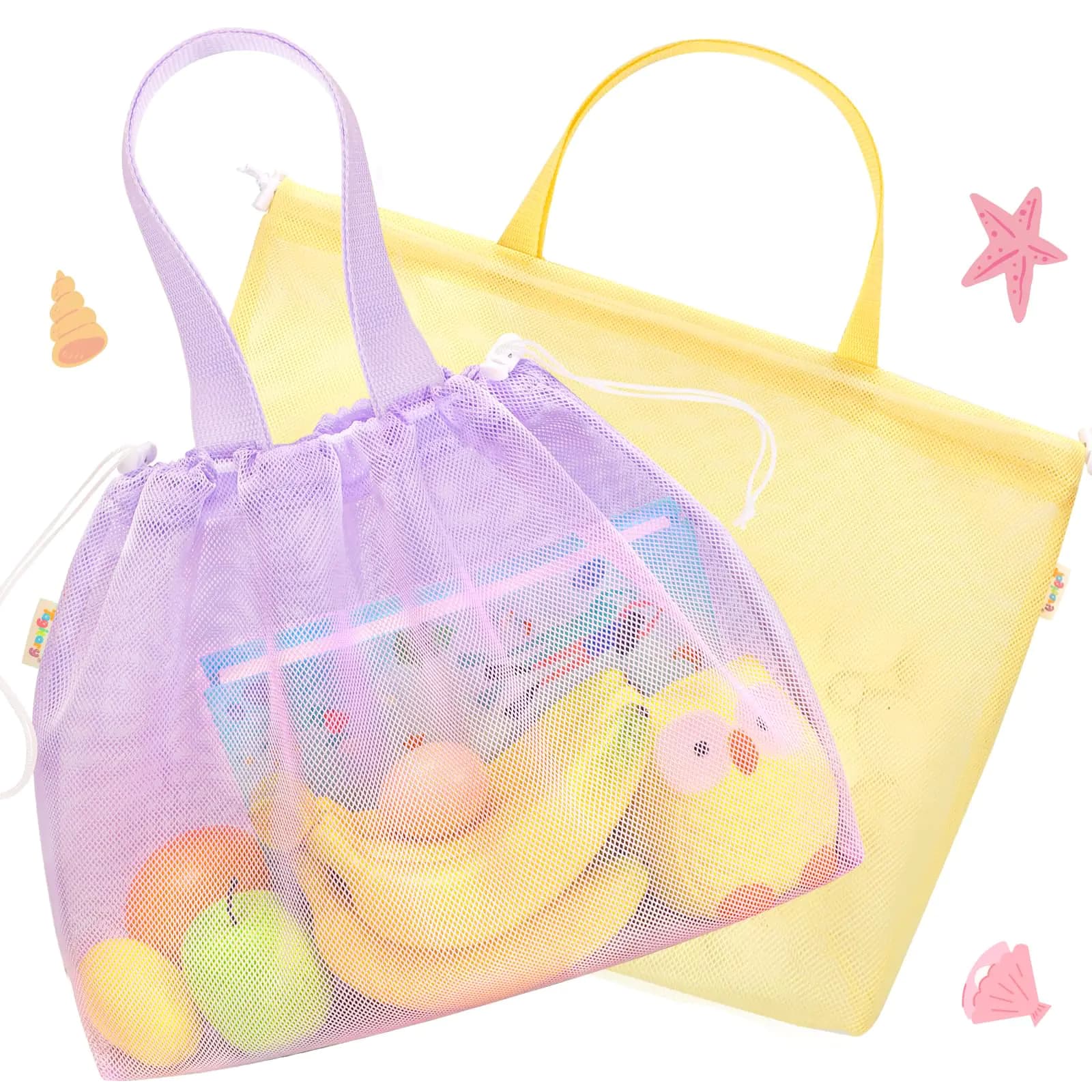 Kids Beach Tote Bag with Drawstring