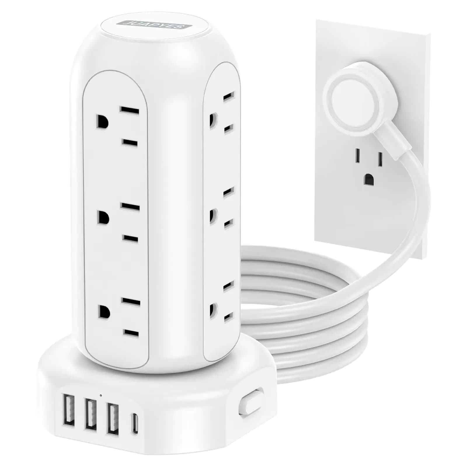 Power Strip Tower with 12 Outlets and 4 USB