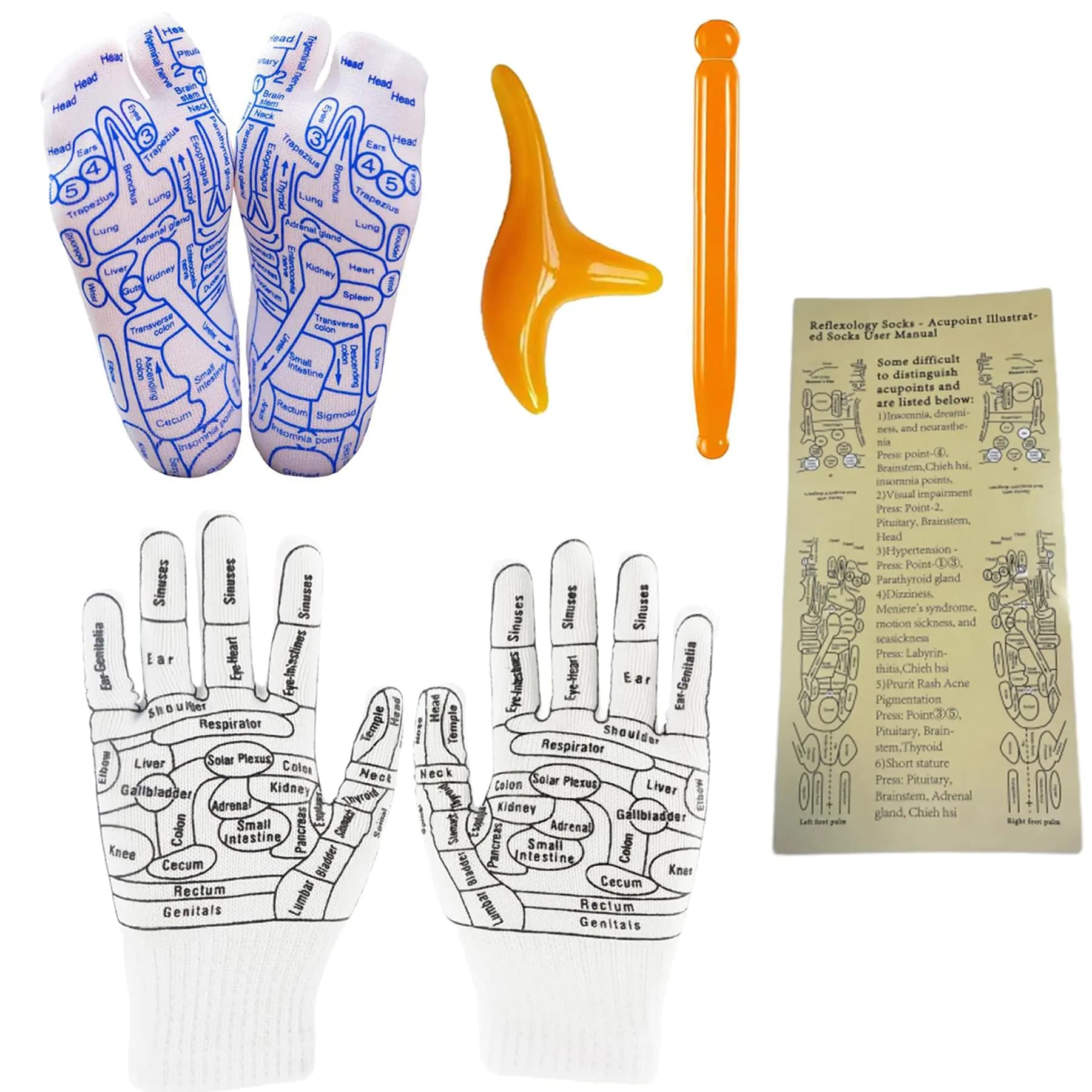 Reflexology Massage Tool Set for Hands and Feet