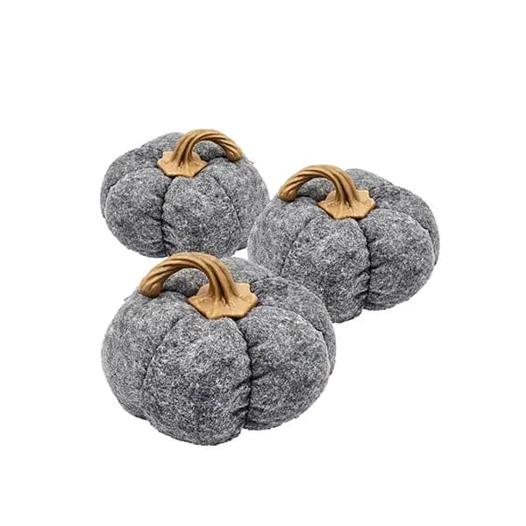 Gray Pumpkin Ornament Set of 3