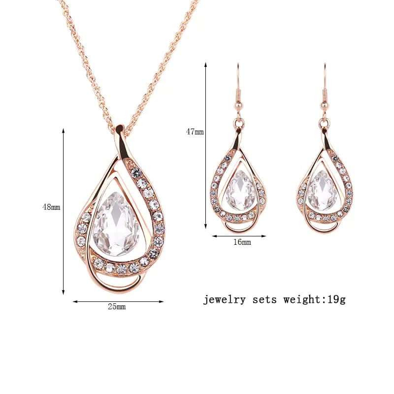 Vintage Fashion Jewelry Set: Necklace & Earrings