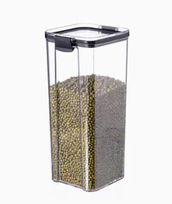 Transparent Plastic Square Kitchen Storage Jar