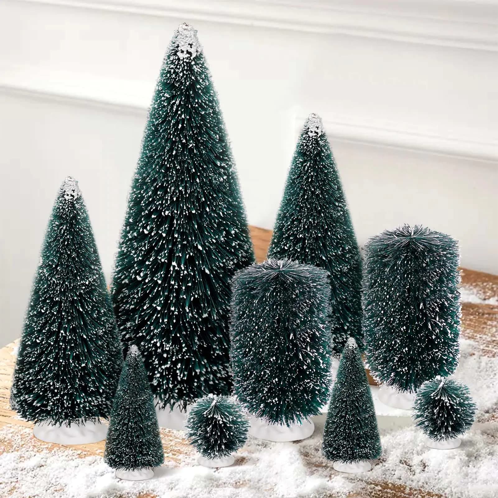Mini Artificial Christmas Trees Set, 5 Sizes