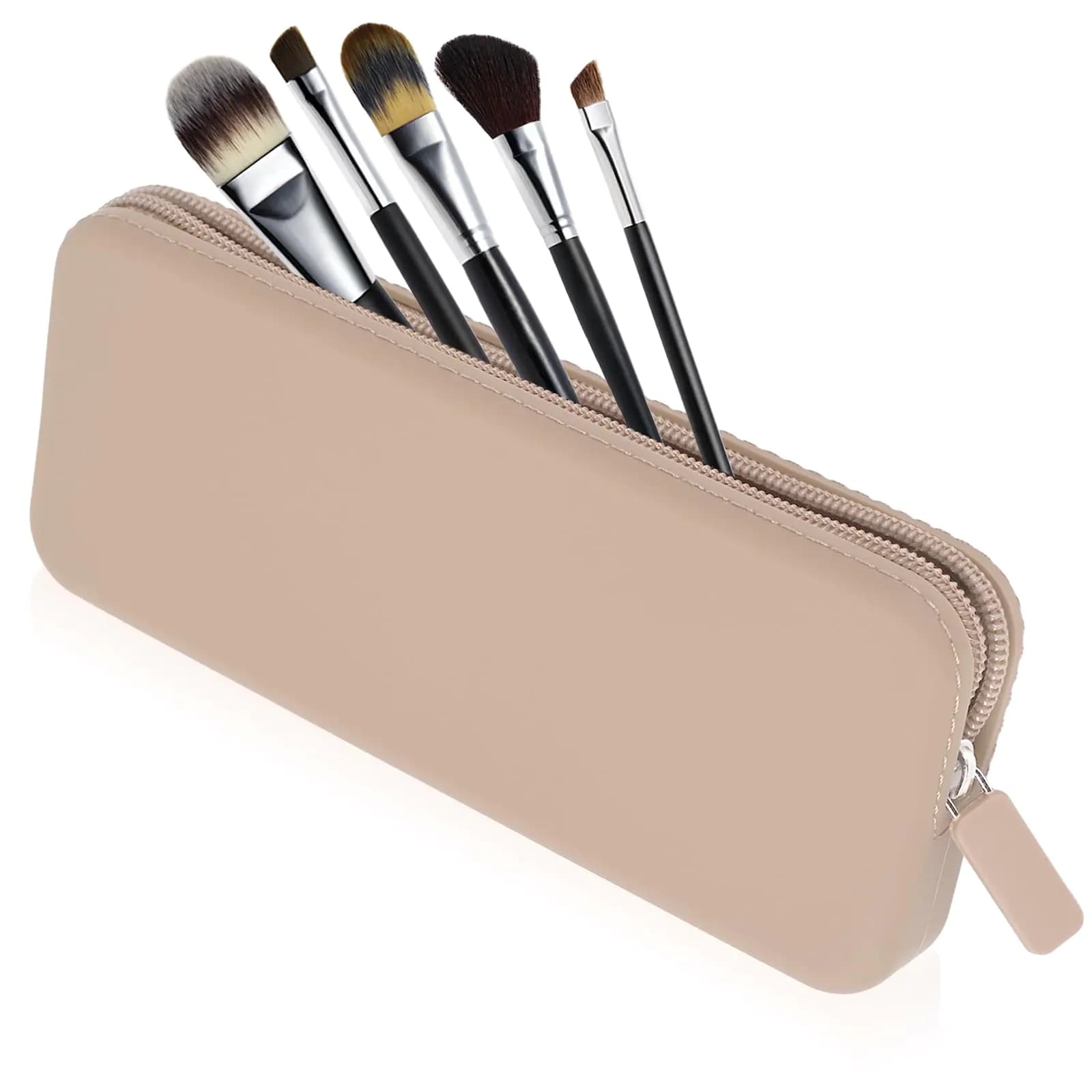 Travel Makeup Brush Holder Organizer Khaki