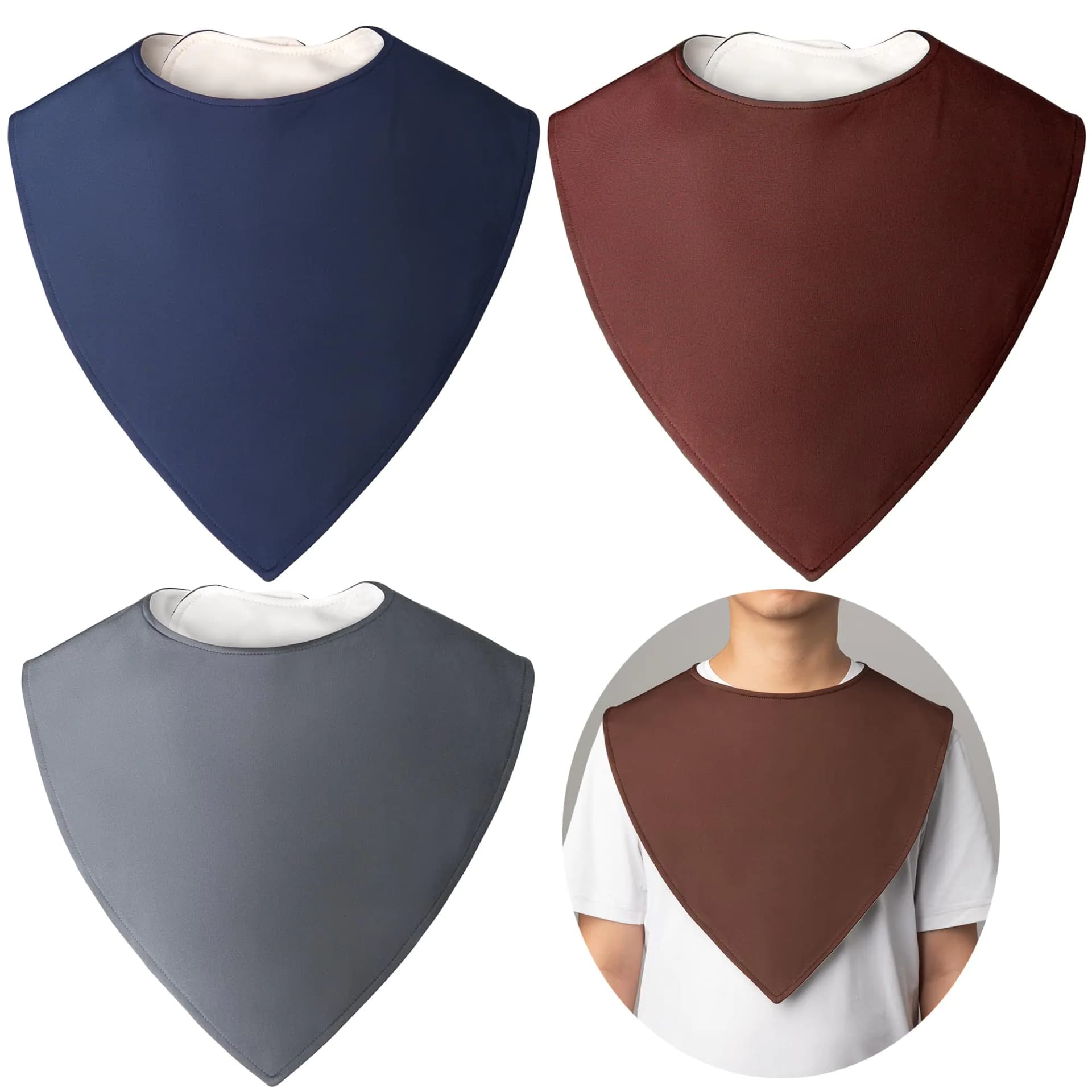 Adult Waterproof Bandana Bibs for Eating