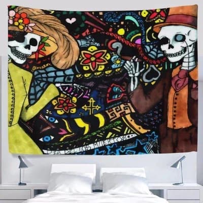 Home Decor Tapestry with Skull Design