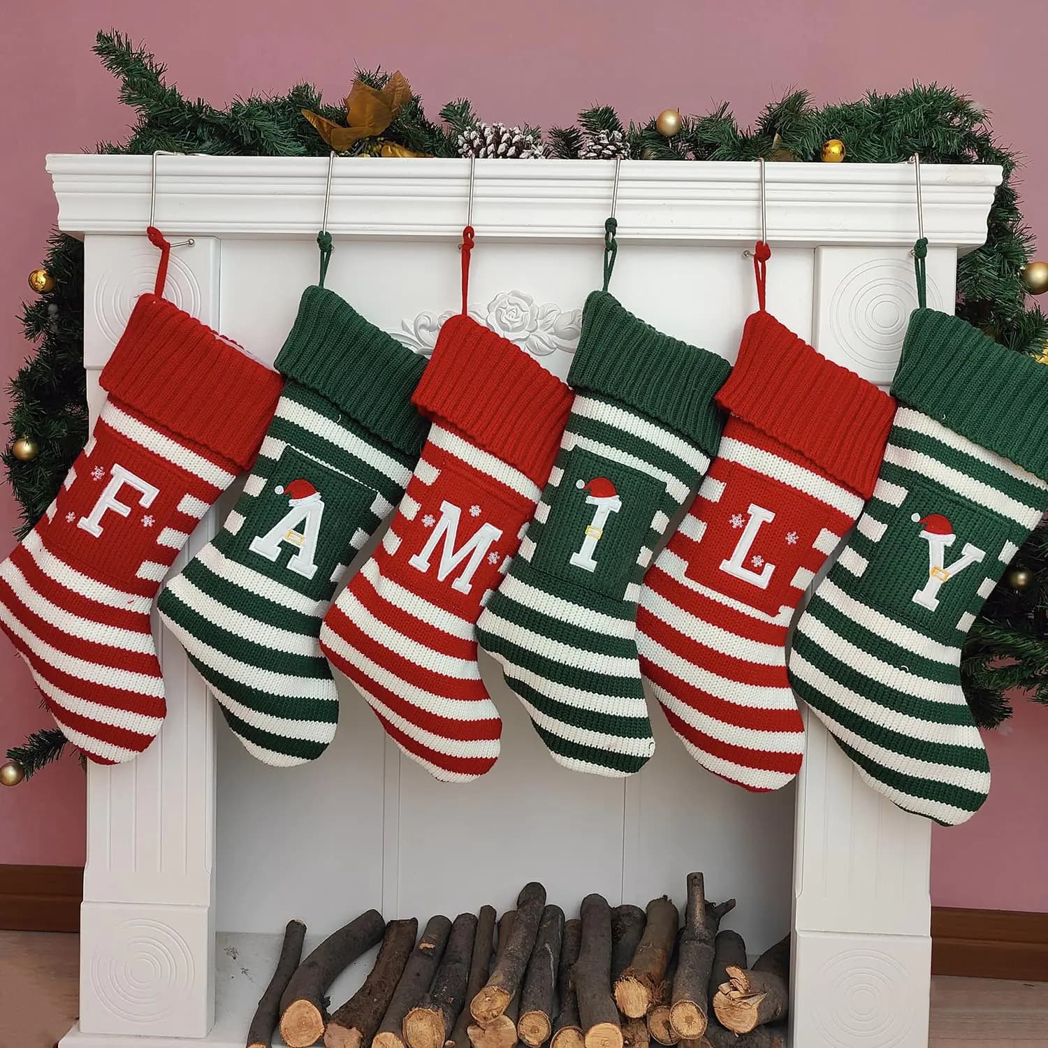 Personalized Christmas Stocking with Monogram Letter R