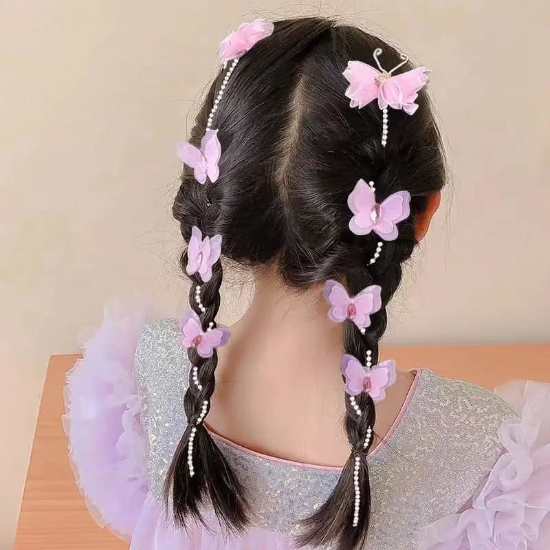Colorful Flower Hair Chains and Butterfly Hair Accessories