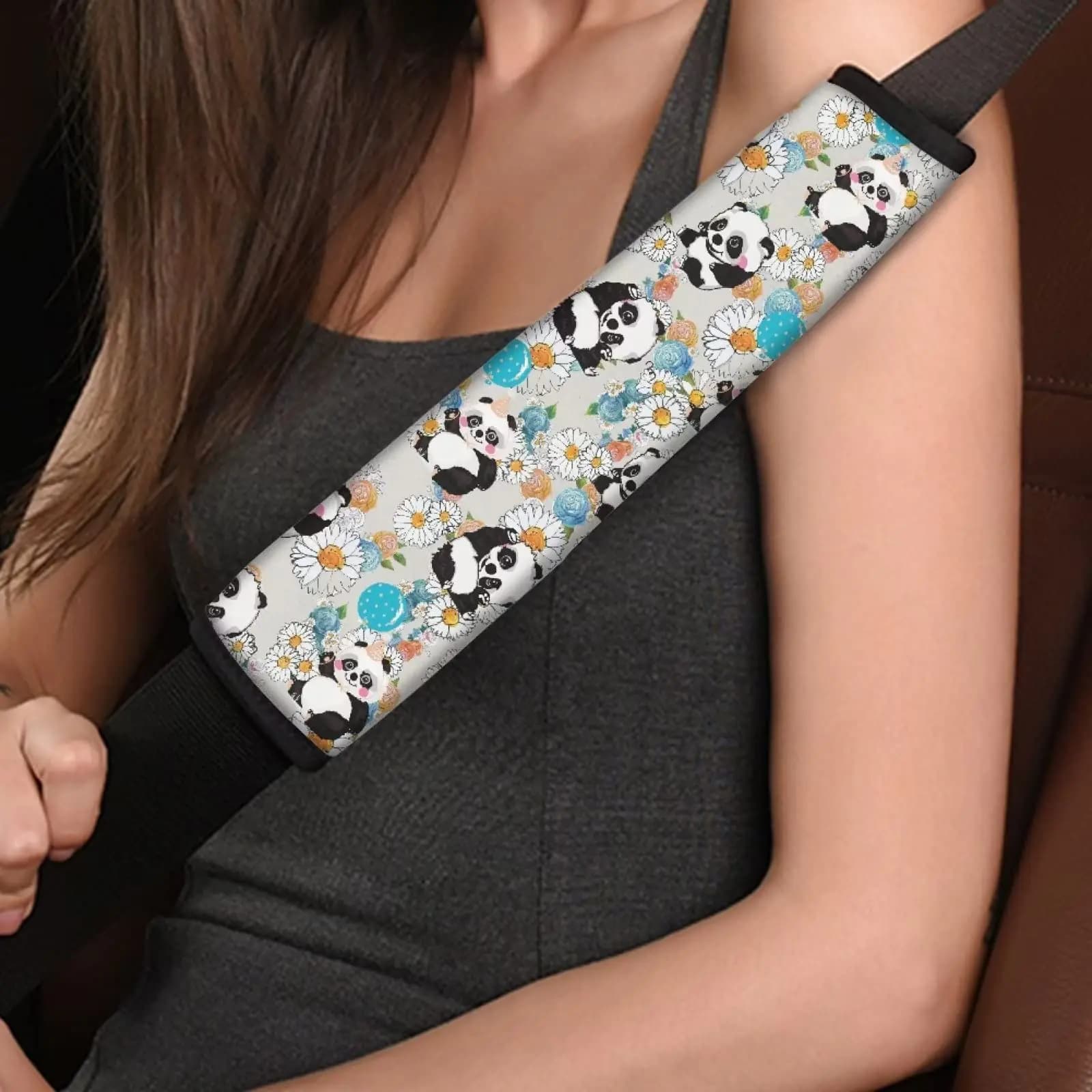 Cartoon Panda Daisy Car Seat Belt Pad