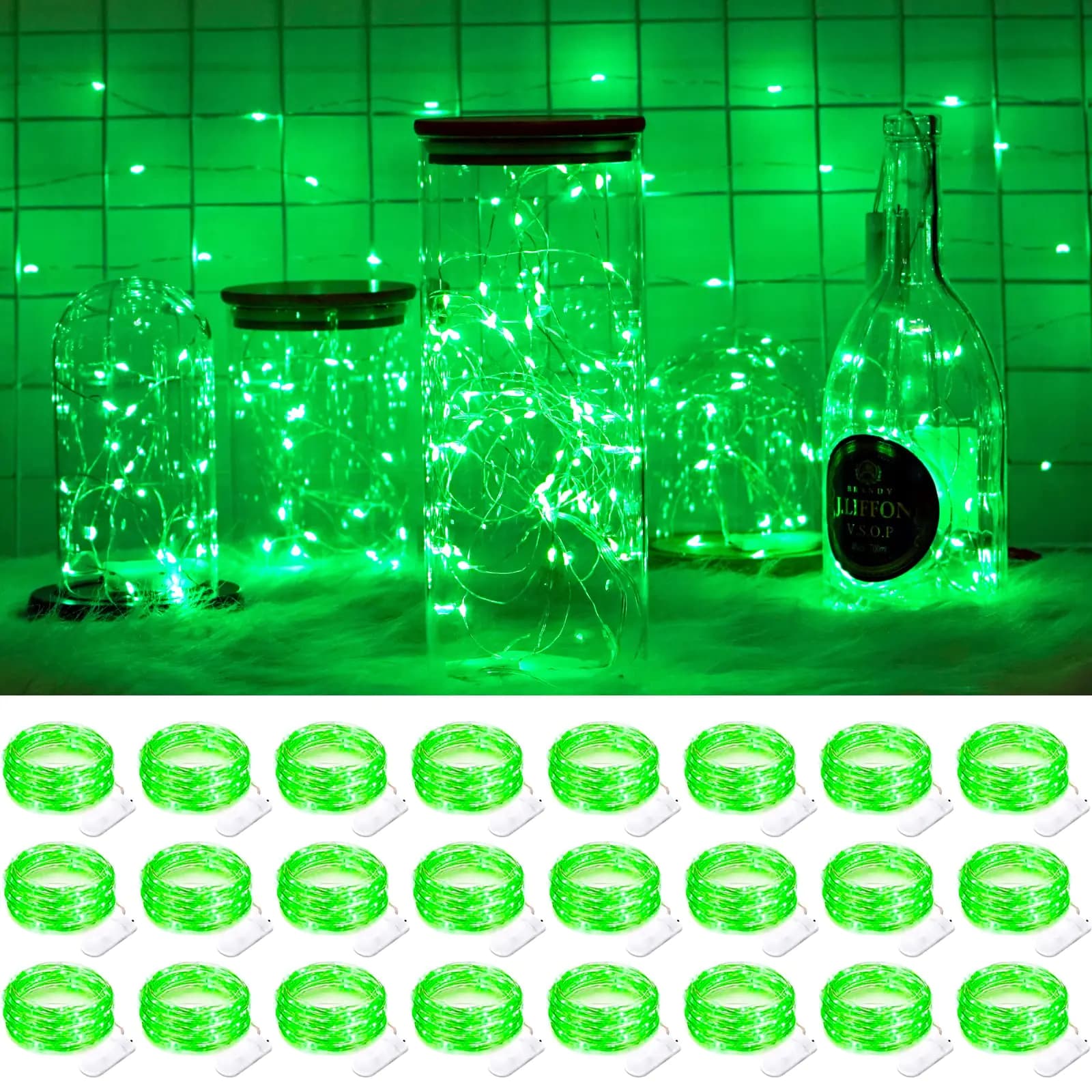 Starry Fairy String Lights Green 20 LED Pack
