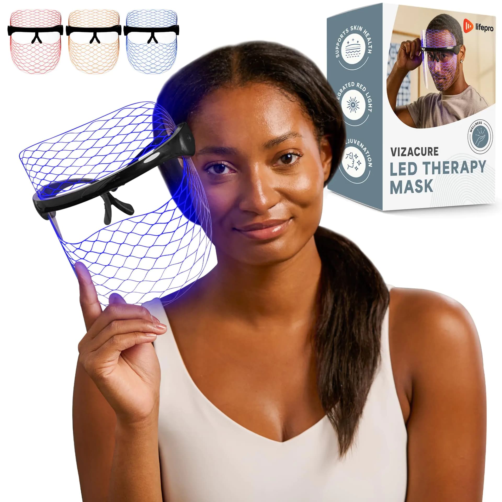 LED Light Therapy Face and Neck Mask