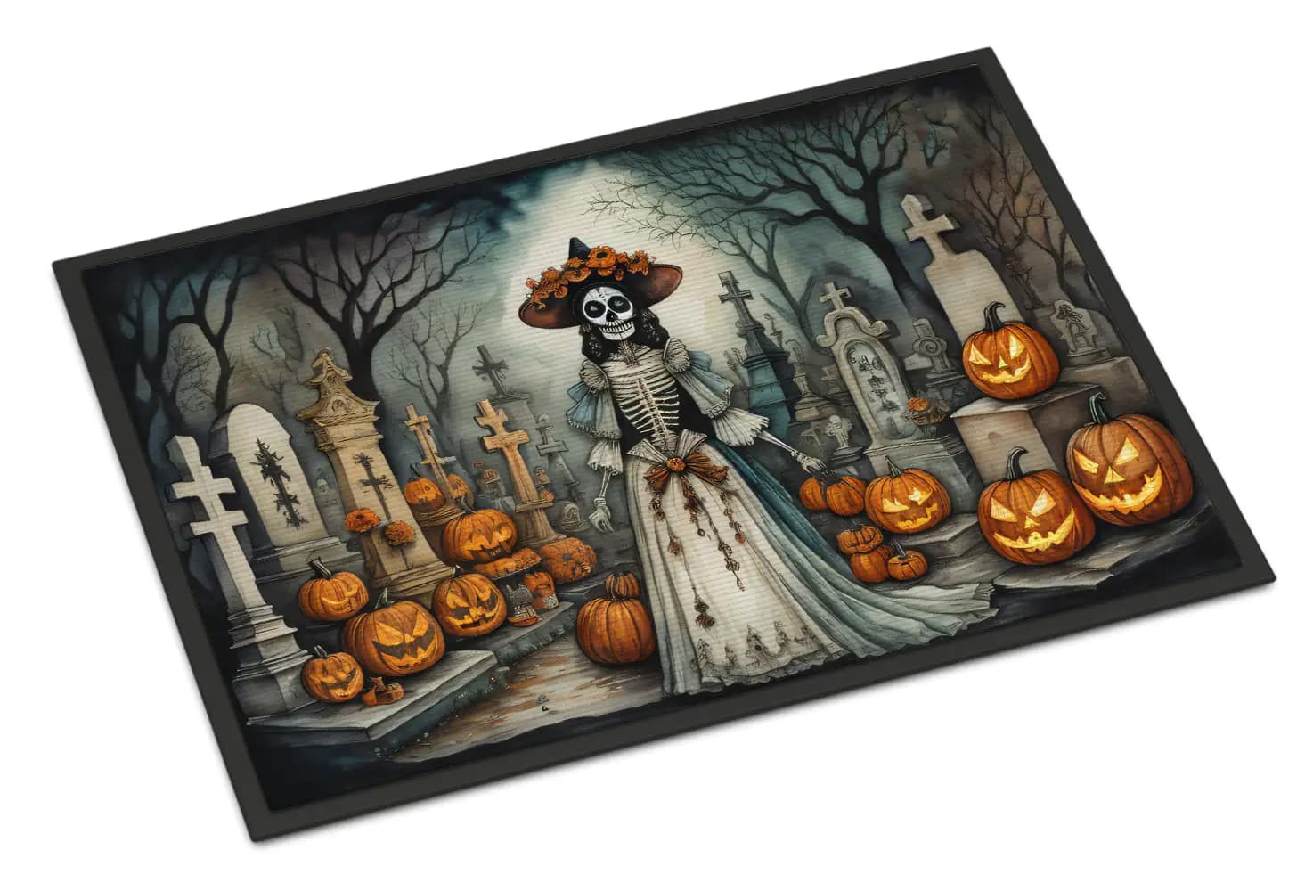 La Catrina Skeleton Spooky Halloween Doormat