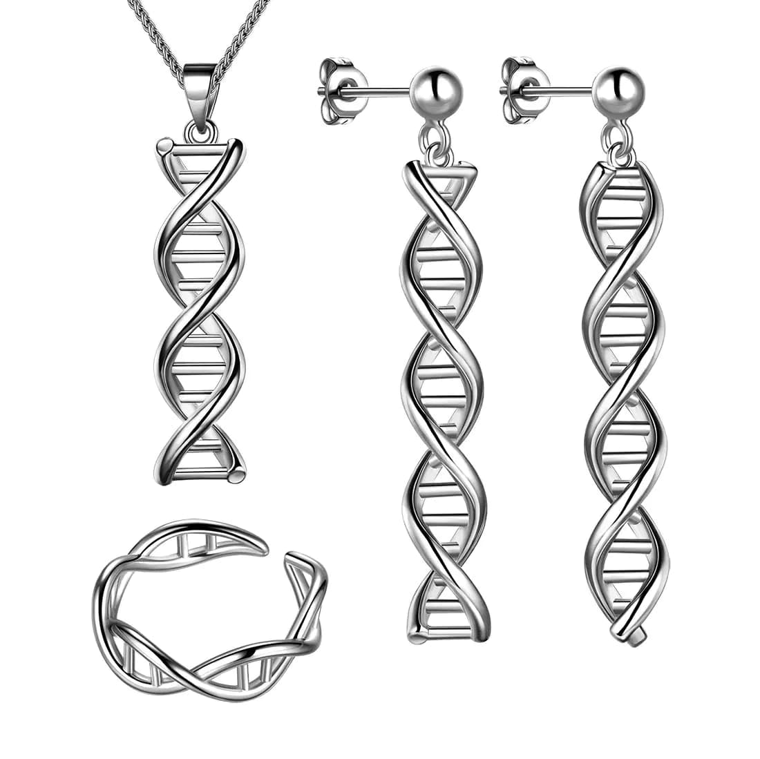 DNA Double Helix Gold Plated Jewelry Set