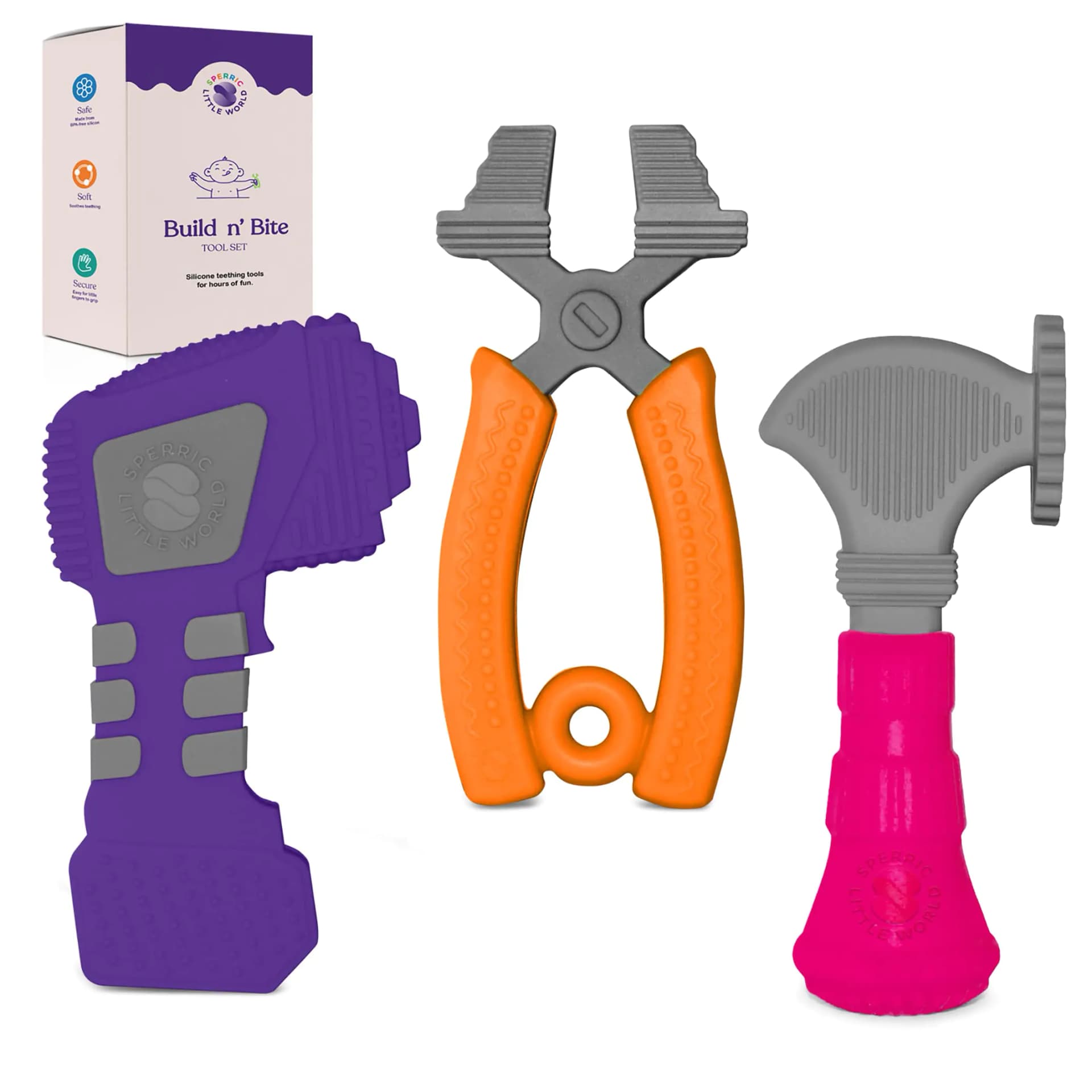 Silicone Teething Toys with Tools Set