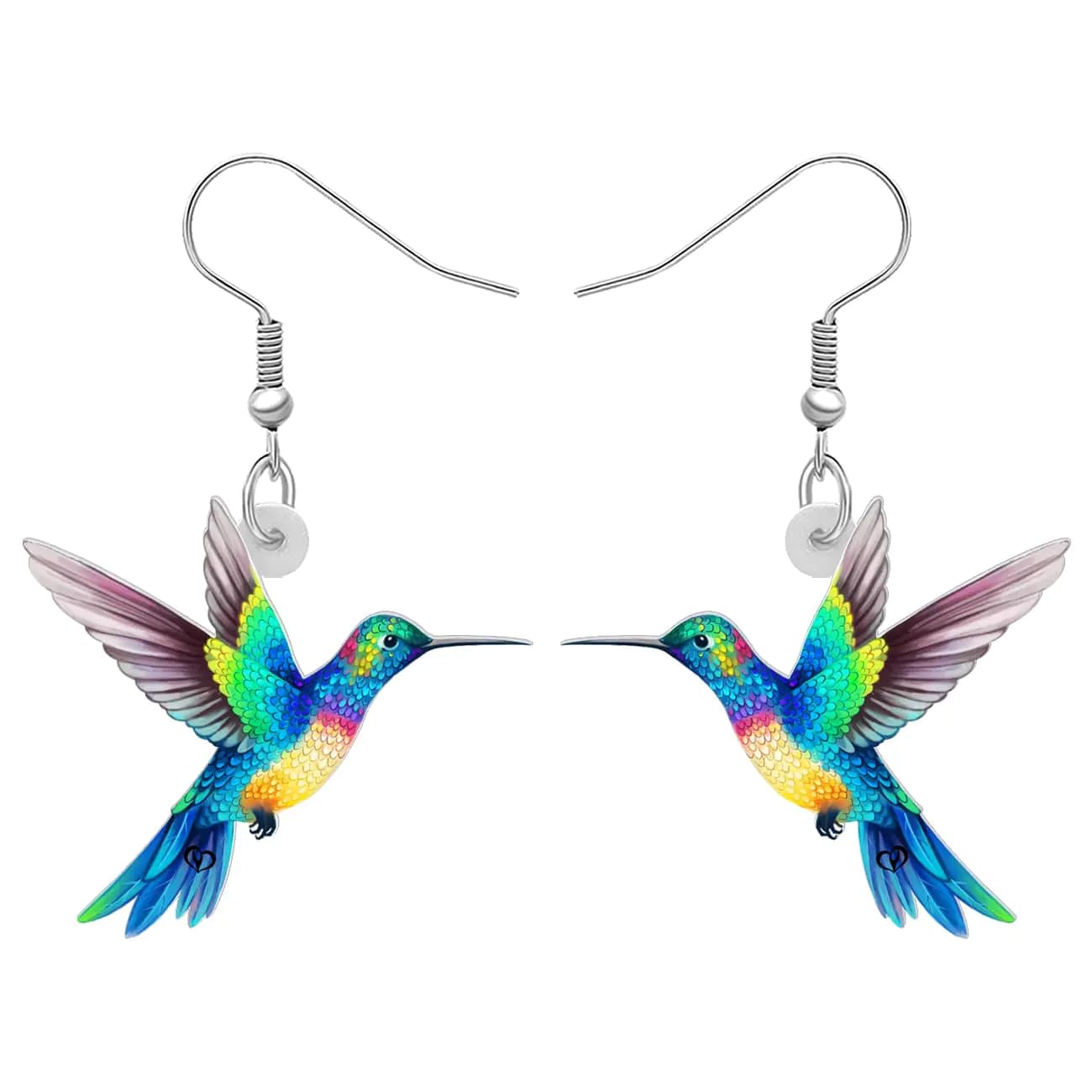 WEVENI Acrylic Drop Dangle Hummingbird Bird Earrings For Women Fashion Jewelry Charms Gift (Hummingbird G)