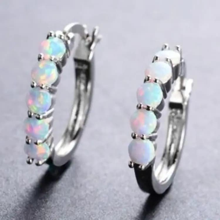 Colorful Opal Inlay Earrings for Women Fashion