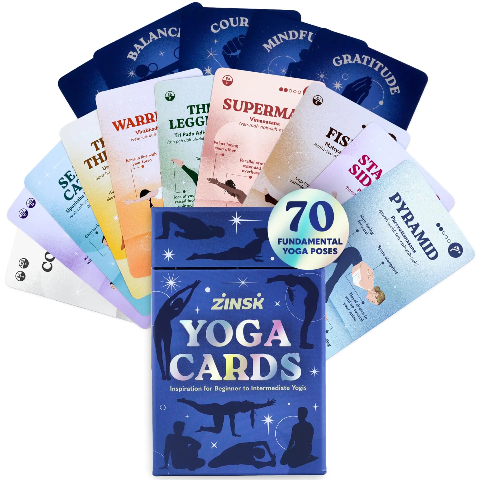 Yoga Deck: 70 Illustrated Pose Cards with Instructions