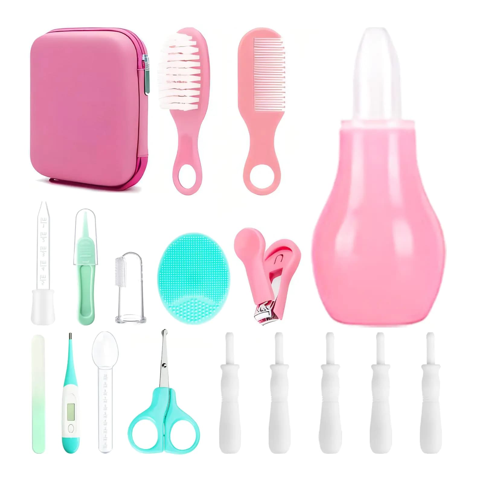 Baby Healthcare and Grooming Kit, 18-Piece, Green