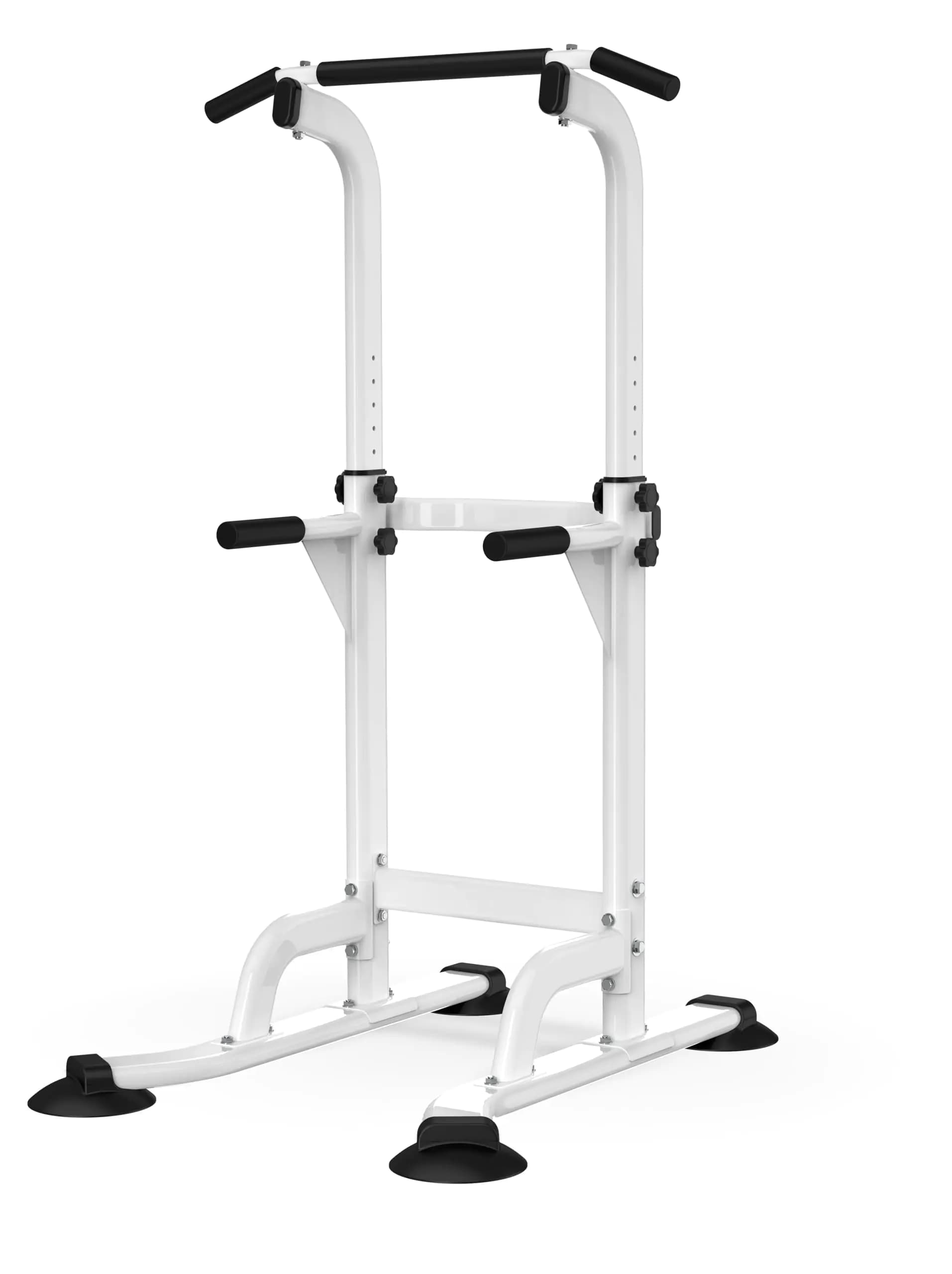 Power Tower Pull Up Bar Dip Station White