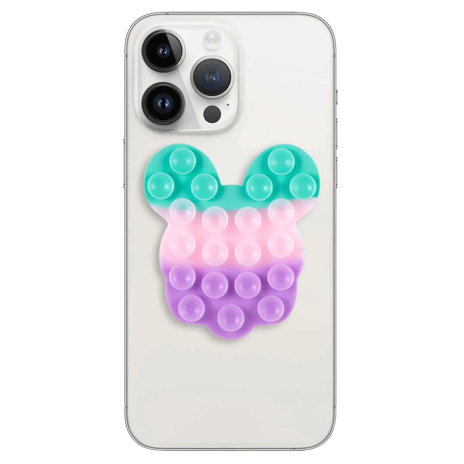 Suction Cup Phone Mount Phone Accessories Hands-Free Strong Grip Holder for Selfies and Videos Sticky Grip Mirror Shower Phone Holder(Mickey Shaped Colorful)