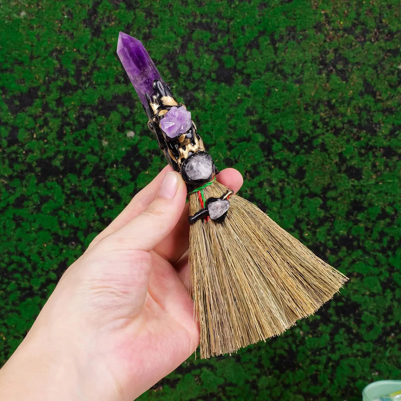 Amethyst Tower Crystal Healing Wand Broom