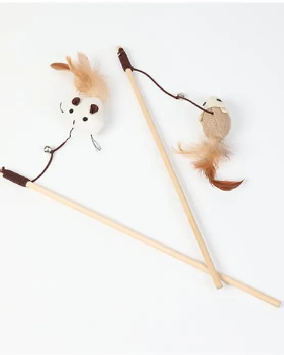 Cat Toys - Interactive Sisal Cat Teaser Wand
