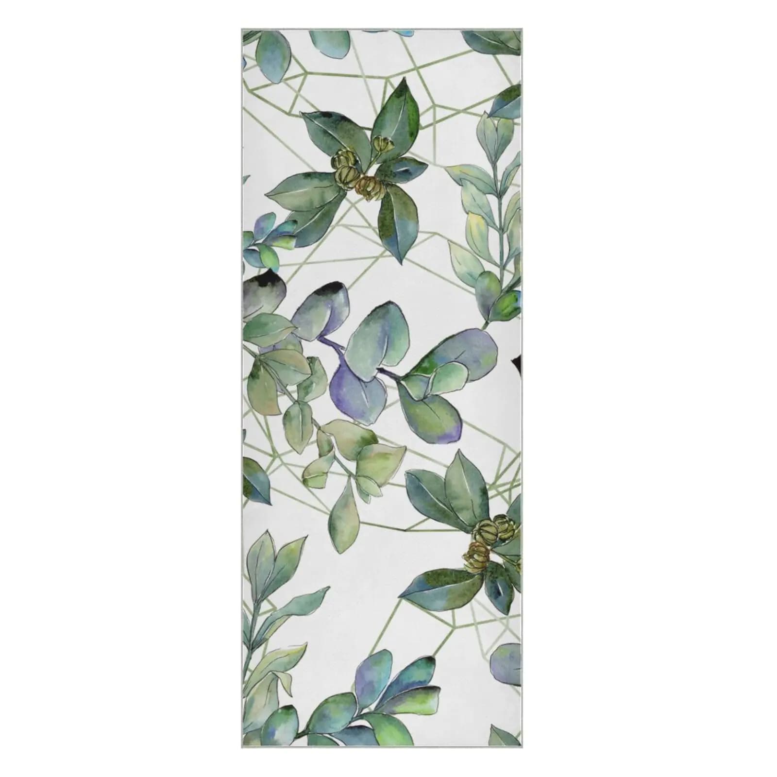 Green Eucalyptus Leaves Yoga Towel