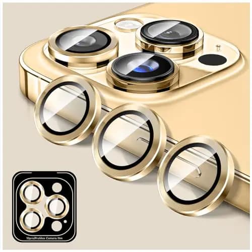 Kucheed Camera Lens Protector for iPhone 12 Pro Max Tempered Glass Camera Cover Screen Protector Automatic Alignment Metal Individual Rings HD Anti Scratch Phone Accessories