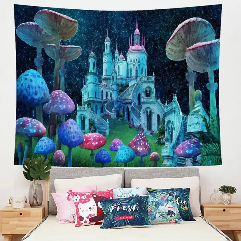 Psychedelic Mushroom Tapestry for Home Decor