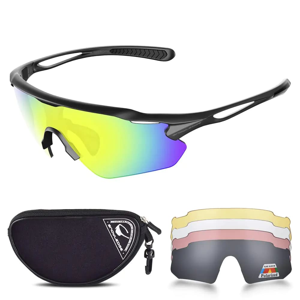 Sports Sunglasses with 5 Interchangeable Polarized Lenses