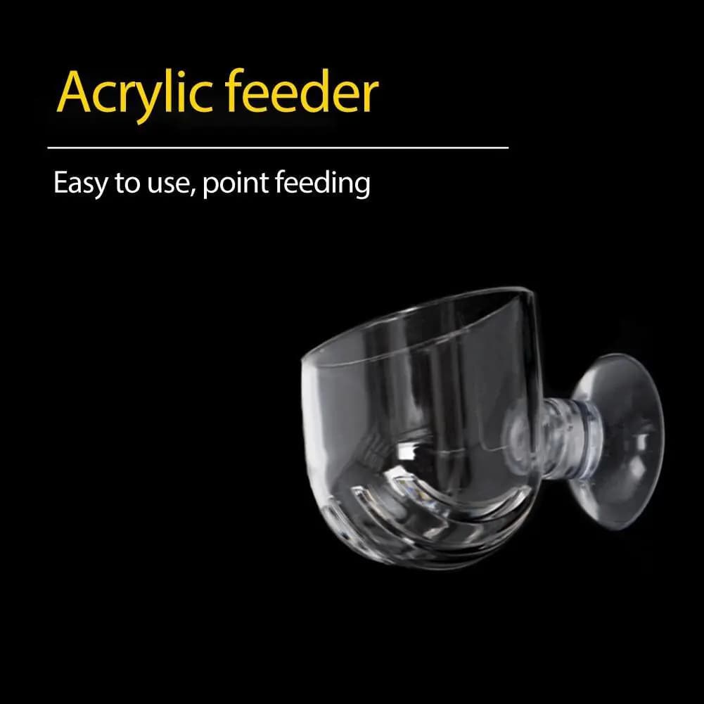 Transparent Fish Feeder Cone with Suction Cups for Aquariums