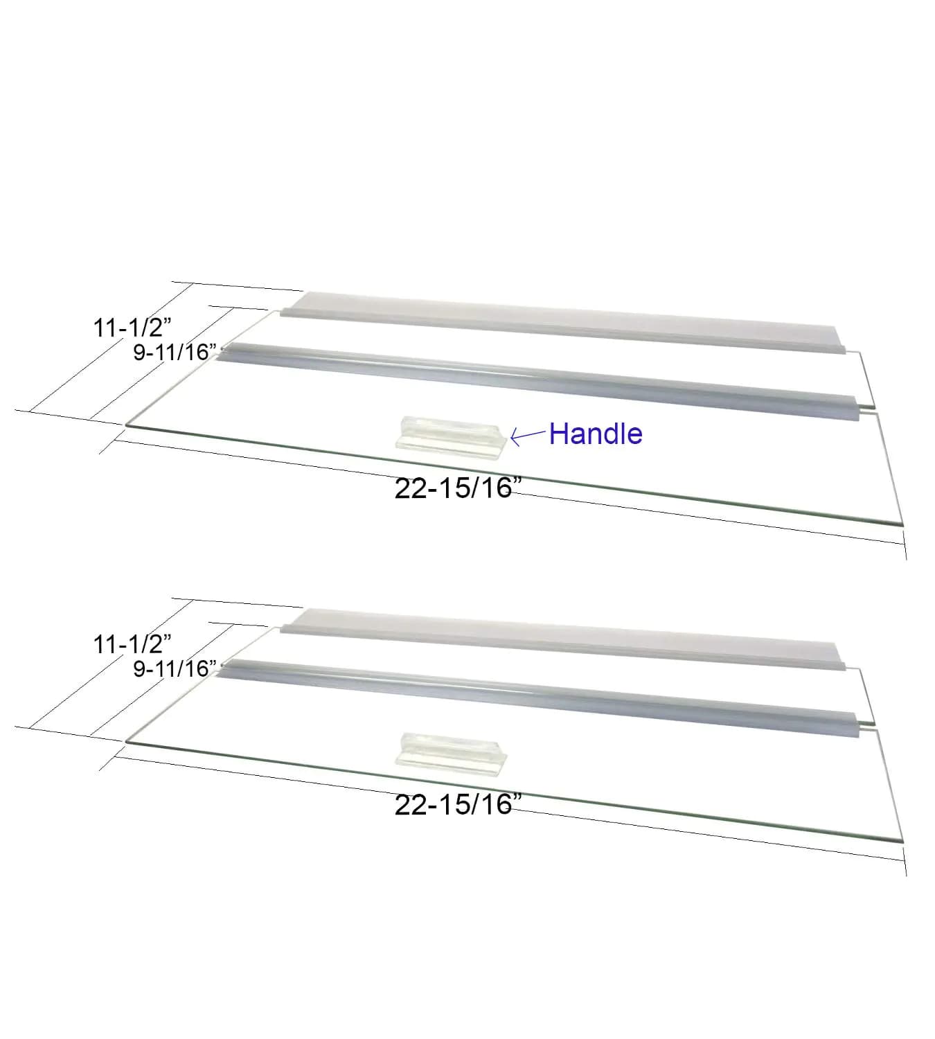 Glass Aquarium Canopy 48" x 18" with Center Brace