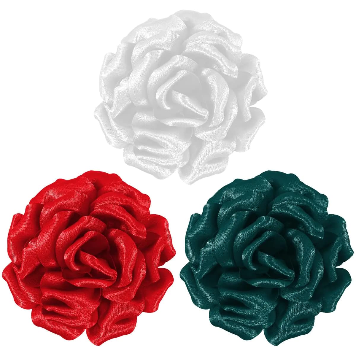 Rose Flower Brooches Pins Three-Piece Combo Set