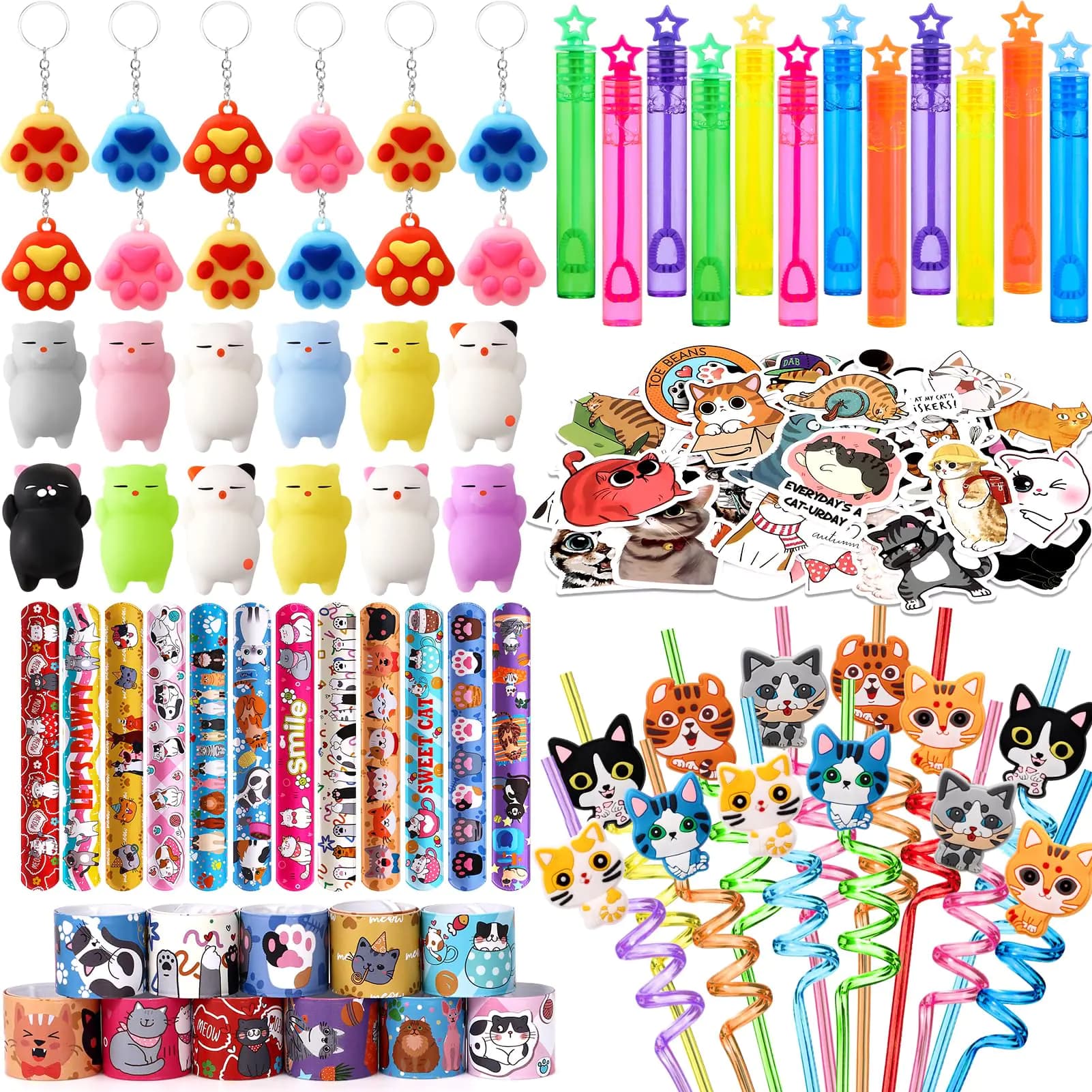 Cat Birthday Party Favors Set for Kids