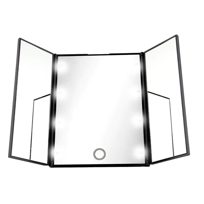 Tri-Fold Makeup Mirror with 16 LED Lights