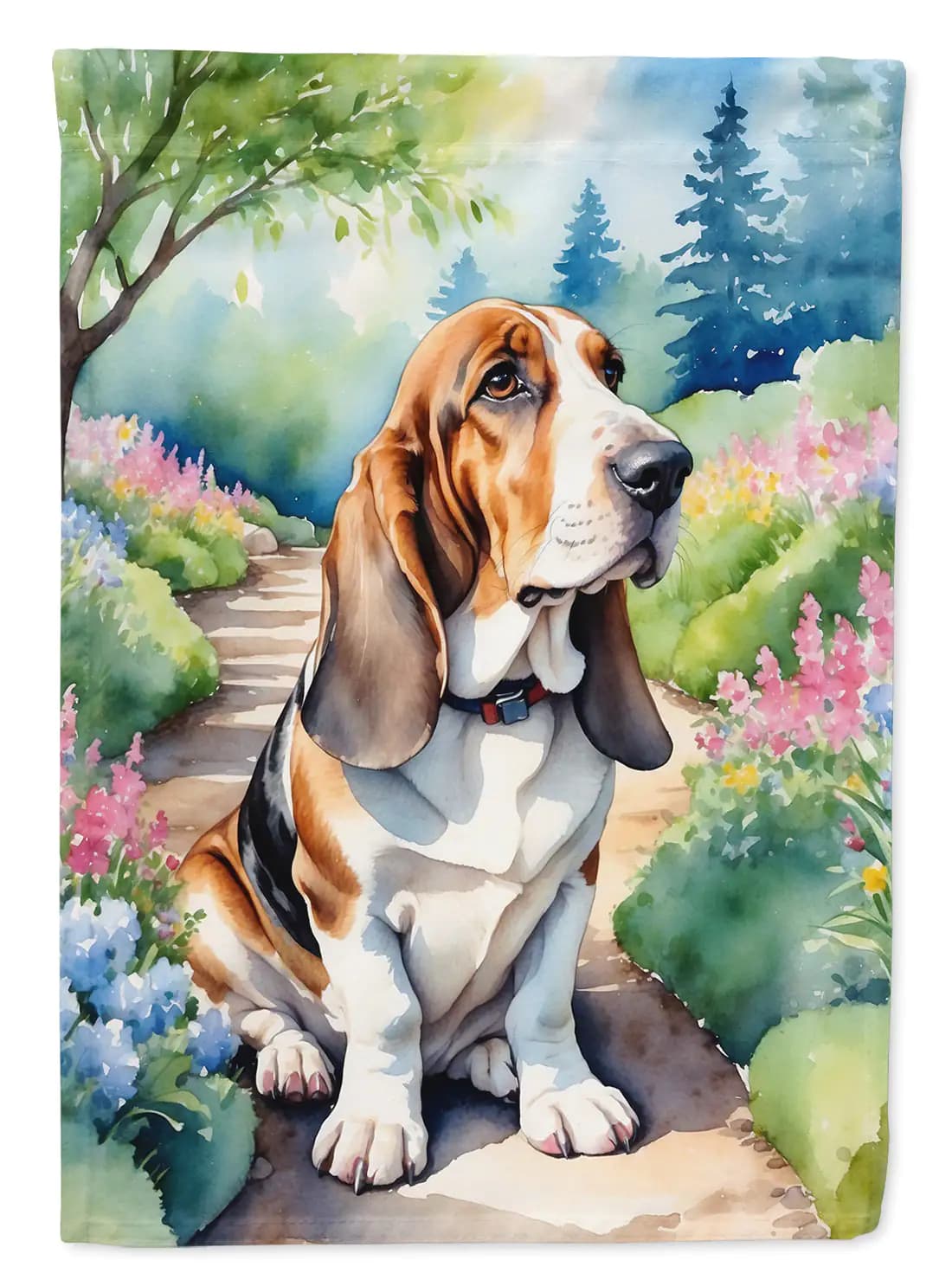 Basset Hound Spring Garden Flag
