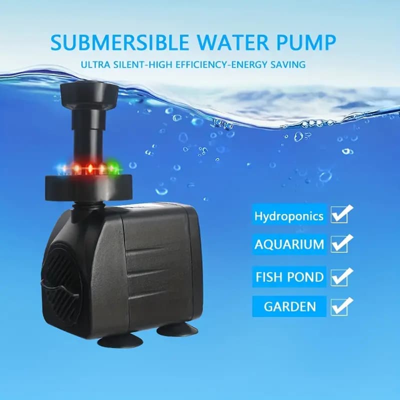 Pond Fountain Pump SM-068 with 12 LED Lights & Nozzles