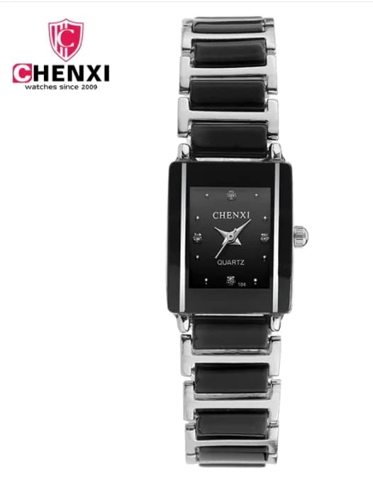 Fashionable Square Ceramic Couple Watches 104A