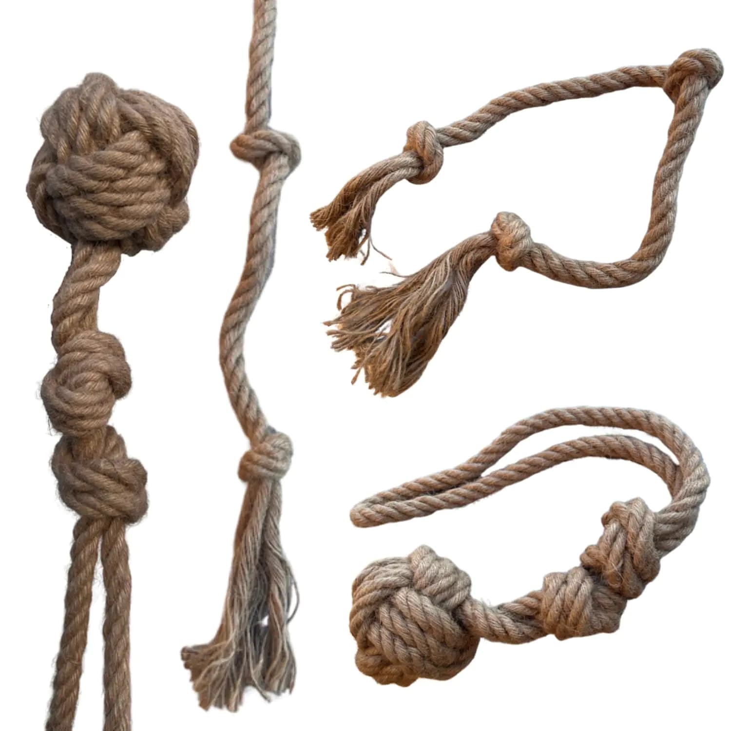 Hemp Rope Dog Toys For Aggressive Chewers Set of 2